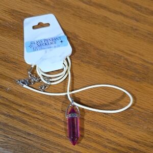 3 Items For $15 Pendant Necklace with Purple Crystal